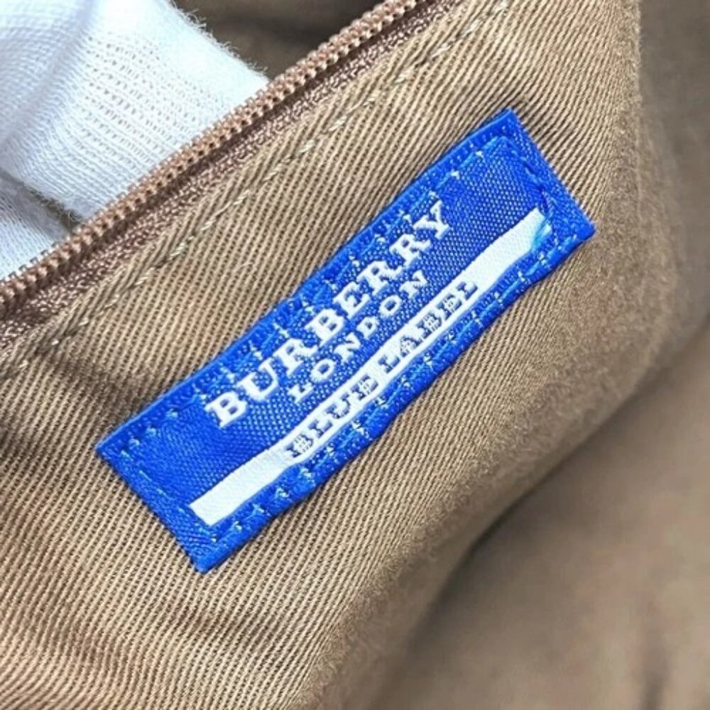 BURBERRY BLUE LABEL Check pattern Bags Hand Bag Tote Bag Canvas Beige - Picture 11 of 16